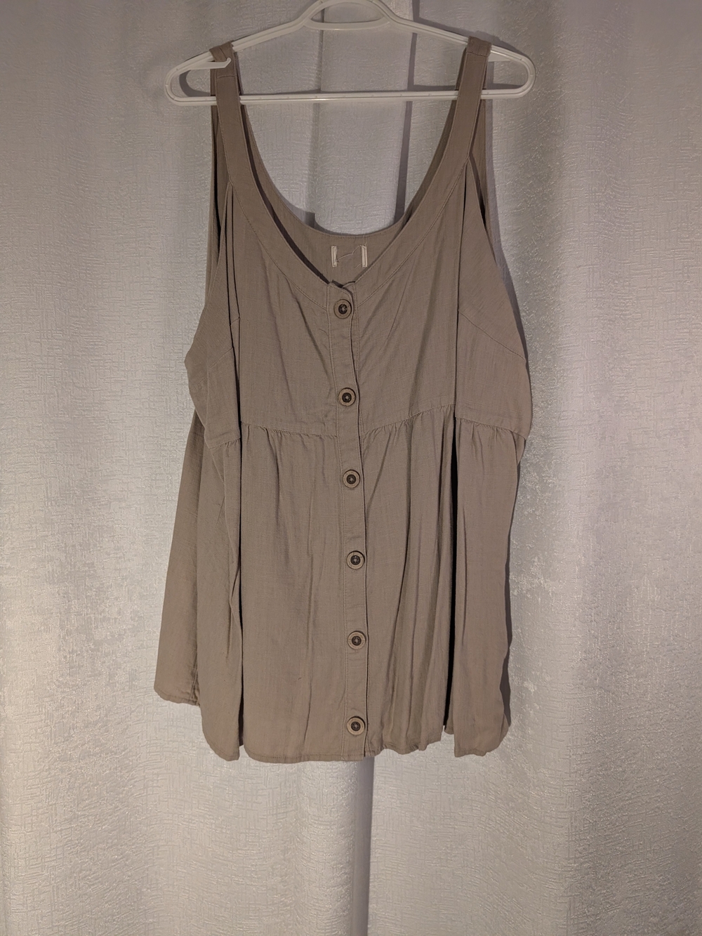 Women’s Sleeveless Button-Front Top - Taupe 4X